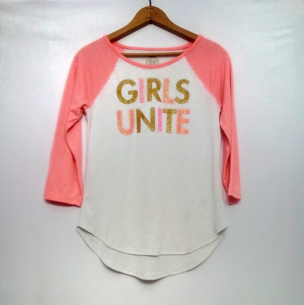 Girls 3/4 length sleeve graphic